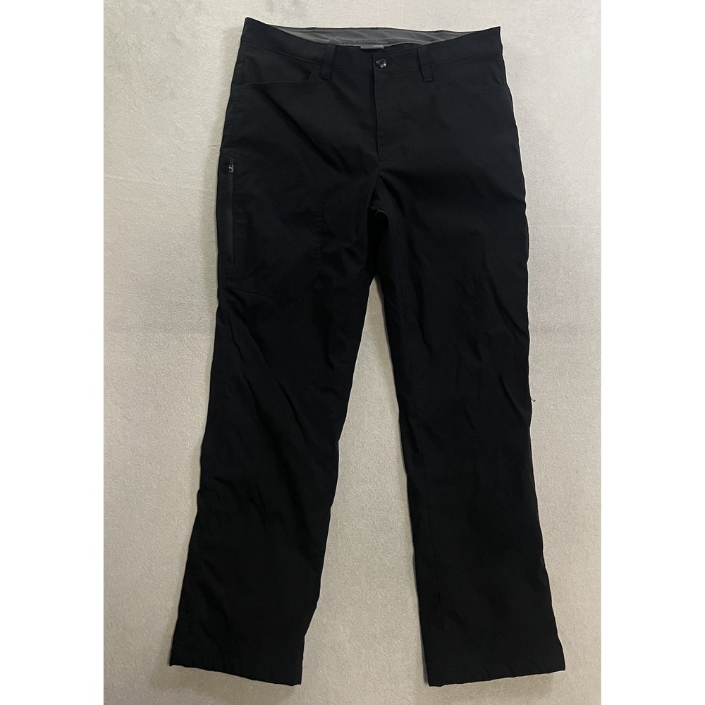 Eddie Bauer Fleece Lined Tech Pants Men's Size 36x32 Black Hiking Outdoor